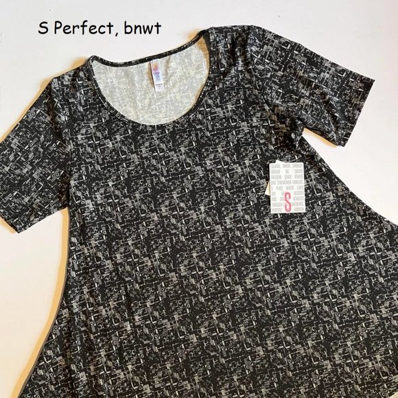 T-shirt LuLaRoe Perfect T - Marron Et Crème, Taille M, 95% Polyester 5% Spandex, Neuf Avec étiquette